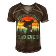Vintage Retro Best Roller Derby Dad Ever Fathers Day Gift For Women Men's Short Sleeve V-neck 3D Print Retro Tshirt Brown