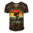 Vintage Retro Best Roller Derby Dad Ever Fathers Day Gift For Womens Gift For Women Men's Short Sleeve V-neck 3D Print Retro Tshirt Brown