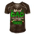 Weed Dad Marijuana Funny 420 Cannabis Thc For Fathers Day Gift For Women Men's Short Sleeve V-neck 3D Print Retro Tshirt Brown