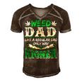 Weed Dad Marijuana Funny 420 Cannabis Thc Pumpkin Themed Gift For Women Men's Short Sleeve V-neck 3D Print Retro Tshirt Brown