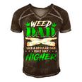 Weed Dad Marijuana Funny Fathers Day For Daddy Gift For Women Men's Short Sleeve V-neck 3D Print Retro Tshirt Brown