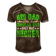 Weed Dad Pot Fathers Day Cannabis Marijuana Papa Daddy Gift For Women Men's Short Sleeve V-neck 3D Print Retro Tshirt Brown