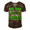 Weed Dad Pot Fathers Day Cannabis Marijuana Papa Daddy Gift For Womens Gift For Women Men's Short Sleeve V-neck 3D Print Retro Tshirt Brown