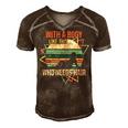 With A Body Like This Who Needs Hair Retro Bald Dad Gift For Women Men's Short Sleeve V-neck 3D Print Retro Tshirt Brown