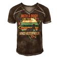 With A Body Like This Who Needs Hair Retro Bald Dad Gift For Womens Gift For Women Men's Short Sleeve V-neck 3D Print Retro Tshirt Brown
