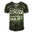 Bald Dad Funny Bald Jokes Gift For Women Men's Short Sleeve V-neck 3D Print Retro Tshirt Forest