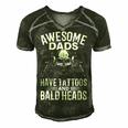 Bald Dad With Tattoos Best Papa Gift For Women Men's Short Sleeve V-neck 3D Print Retro Tshirt Forest