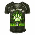 Dogs And Weed Dad Mom Dog Lover Cannabis Marijuana Gift For Women Men's Short Sleeve V-neck 3D Print Retro Tshirt Forest