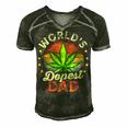Funny Fathers Day 420 Weed Dad Vintage Worlds Dopest Dad Gift For Women Men's Short Sleeve V-neck 3D Print Retro Tshirt Forest