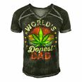 Funny Fathers Day 420 Weed Dad Vintage Worlds Dopest Dad Gift For Womens Gift For Women Men's Short Sleeve V-neck 3D Print Retro Tshirt Forest