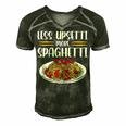 Less Upsetti Spaghetti Gift For Women Men's Short Sleeve V-neck 3D Print Retro Tshirt Forest