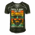 With A Body Like This Who Needs Hair Fathers Day Bald Dad Gift For Women Men's Short Sleeve V-neck 3D Print Retro Tshirt Forest