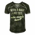 With A Body Like This Who Needs Hair Funny Bald Dad Bod Gift For Mens Gift For Women Men's Short Sleeve V-neck 3D Print Retro Tshirt Forest