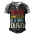 Anime Fathers Birthday Im An Anime Dad Retro Vintage Men's Henley Raglan T-Shirt Black Grey