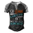 Awesome Dad Will Fix It Handyman Handy Dad Fathers Day Men's Henley Raglan T-Shirt Black Grey