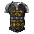 Dad Joke I Think You Mean Rad Jokes Dad Sayings Men's Henley Raglan T-Shirt Black Grey