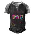 Dad Outer Space Daddy Planet Birthday Fathers Day Men's Henley Raglan T-Shirt Black Grey