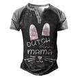 Dutch Rabbit Mum Rabbit Lover Men's Henley Raglan T-Shirt Black Grey