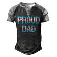 Proud Trans Dad Transgender Pride Flag Lgbt Father Men's Henley Raglan T-Shirt Black Grey