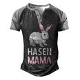 Rabbit Mum Rabbit Mother Pet Long Ear Men's Henley Raglan T-Shirt Black Grey