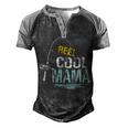 Reel Cool Mama Fishing Fisherman Retro Men's Henley Raglan T-Shirt Black Grey