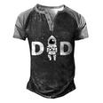 Space Dad Astronaut Daddy Outer Space Birthday Party Men's Henley Raglan T-Shirt Black Grey