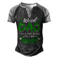 Weed Dad Marijuana 420 Cannabis Thc For Fathers Day Men's Henley Raglan T-Shirt Black Grey