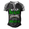 Weed Dad Marijuana Fathers Day For Daddy Men's Henley Raglan T-Shirt Black Grey