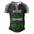 Weed Dad Like A Regular Dad Only Way Higher Marijuana Daddy Men's Henley Raglan T-Shirt Black Grey
