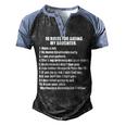 10 Rules Dating My Daughter Overprotective Dad Protective Men's Henley Raglan T-Shirt Black Blue