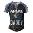 Anime Daddy Saying Animes Hobby Lover Dad Father Papa Men's Henley Raglan T-Shirt Black Blue