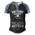 Bald Dad With Tattoos Best Papa Men's Henley Raglan T-Shirt Black Blue