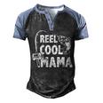 Family Lover Reel Cool Mama Fishing Fisher Fisherman Men's Henley Raglan T-Shirt Black Blue