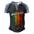 Nerd Dad Conservative Daddy Protective Father Men's Henley Raglan T-Shirt Black Blue