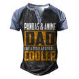Pandas And Anime Dad Like A Regular Dad But Cooler Men's Henley Raglan T-Shirt Black Blue