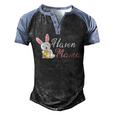 Rabbit Mum Easter Rabbit Mum Rabbit Men's Henley Raglan T-Shirt Black Blue