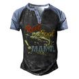 Retro Reel Cool Mama Fishing Lover Men's Henley Raglan T-Shirt Black Blue
