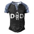 Space Dad Astronaut Daddy Outer Space Birthday Party Men's Henley Raglan T-Shirt Black Blue