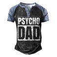Weapons For Psycho Dad Handgun Lovers Men's Henley Raglan T-Shirt Black Blue