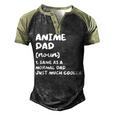 Anime Dad Definition Japanese Men's Henley Raglan T-Shirt Black Forest