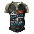 Awesome Dad Will Fix It Handyman Handy Dad Fathers Day Men's Henley Raglan T-Shirt Black Forest