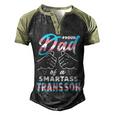 Awesome Proud Trans Dad Pride Lgbt Awareness Fathers Day Men's Henley Raglan T-Shirt Black Forest