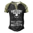 Bald Dad With Tattoos Best Papa Men's Henley Raglan T-Shirt Black Forest