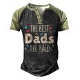 The Best Dads Are Bald Alopecia Awareness And Bald Daddy Men's Henley Raglan T-Shirt Black Forest