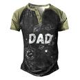Dad Outer Space Daddy Planet Birthday Fathers Day Men's Henley Raglan T-Shirt Black Forest