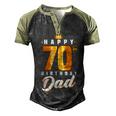 Happy 70Th Birthday Dad Birthday 70 Years Old Dad Men's Henley Raglan T-Shirt Black Forest