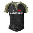 I Heart Anime Dads Love Red Simple Weeb Weeaboo Gay Men's Henley Raglan T-Shirt Black Forest