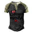 Mama Mouse Mama Mouse Heart Mama Men's Henley Raglan T-Shirt Black Forest