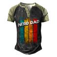 Nerd Dad Conservative Daddy Protective Father Men's Henley Raglan T-Shirt Black Forest