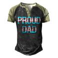 Proud Trans Dad Transgender Pride Flag Lgbt Father Men's Henley Raglan T-Shirt Black Forest